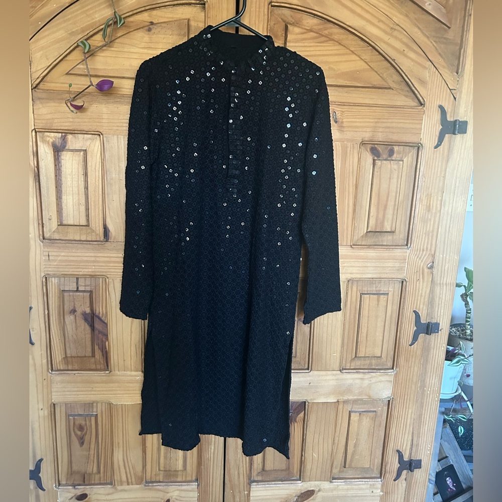 Ladie’s Long Sparkle Tunic Side Slits